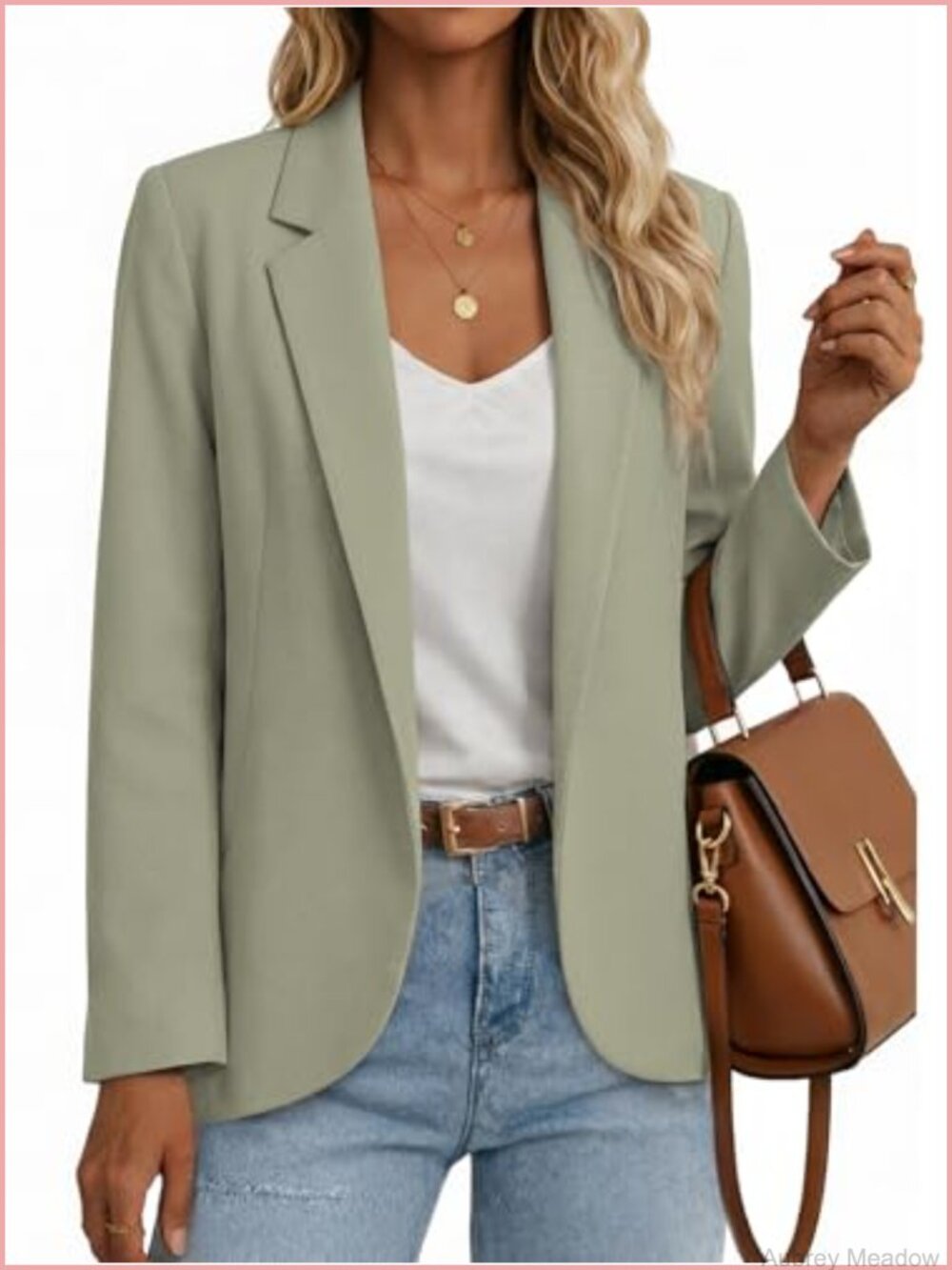 Women's Open Front Blazer Lightweight Long Sleeve Work Jacket